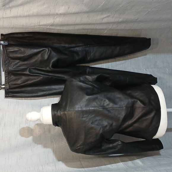 Shanghai Tang Leather Pantsuit Sz 8 - Picture 2 of 11